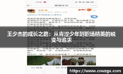 王少杰的成长之路：从青涩少年到职场精英的蜕变与追求